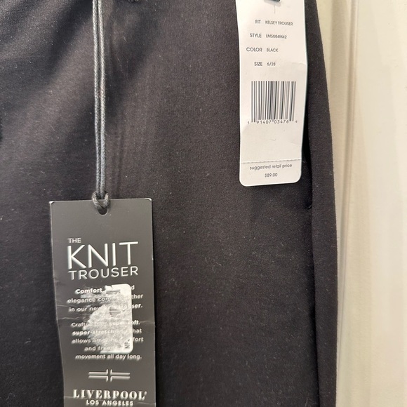 NWT Liverpool Los Angelas Black Knit Trousers sz 6 - Picture 3 of 4